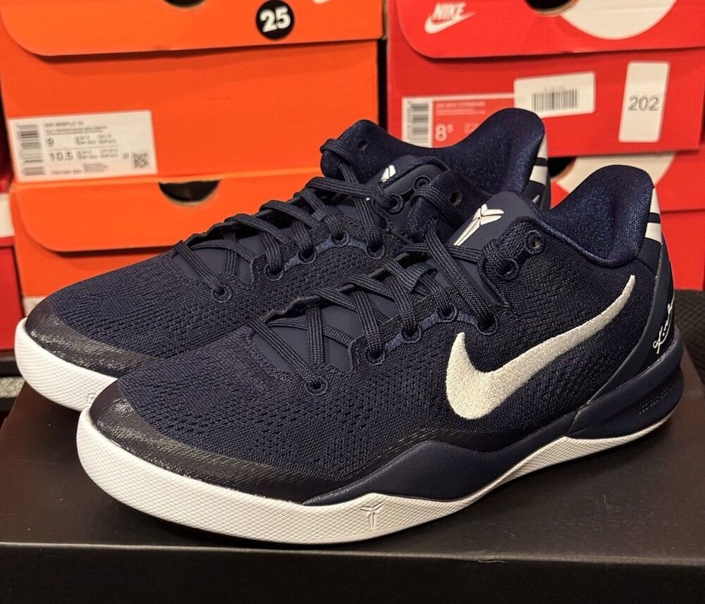 Nike Kobe 8 VIII GS Navy White 5Y Womens 6.5 FN0266-400 (074)